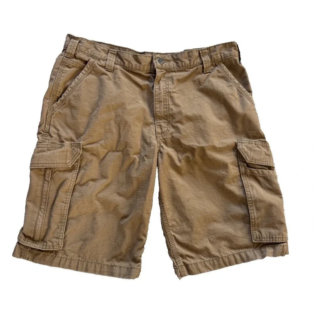 Carhartt‎ Force Relaxed Fit Men's Utility Cargo Shorts Tan Khaki Brown Sz 36